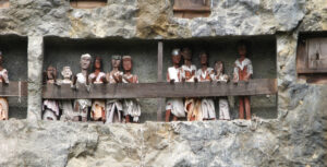 ‘Tau-tau’ figures of the Toraja people on Sulawesi.