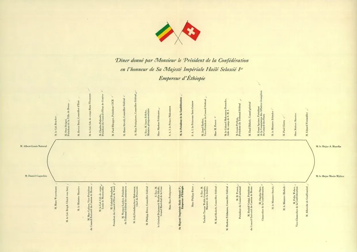 Die Tischordnung für das Staatsbankett im Hotel Bellevue-Palace.