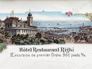 Carte postale du funiculaire Righi de Gênes, début du XXe siècle.
