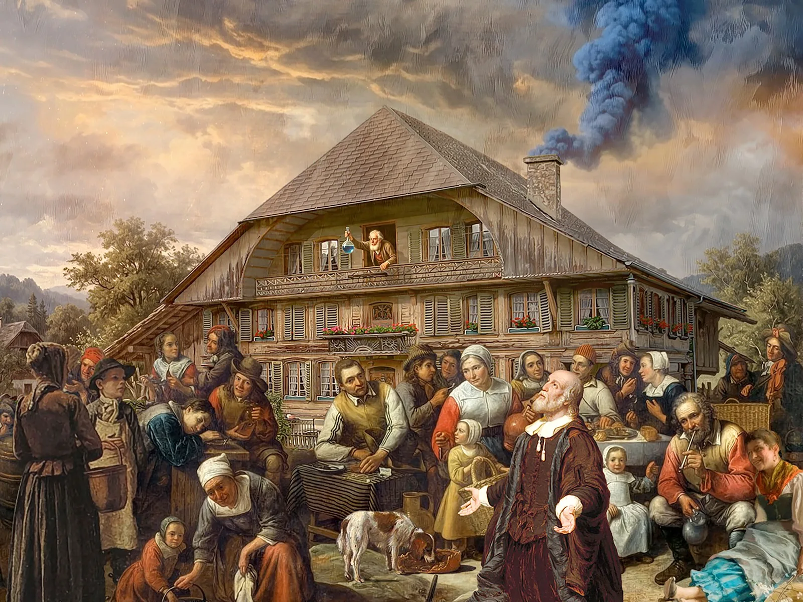 In the mid-19th century, a healer drew crowds to Worb in the canton of Bern. Illustration by Marco Heer