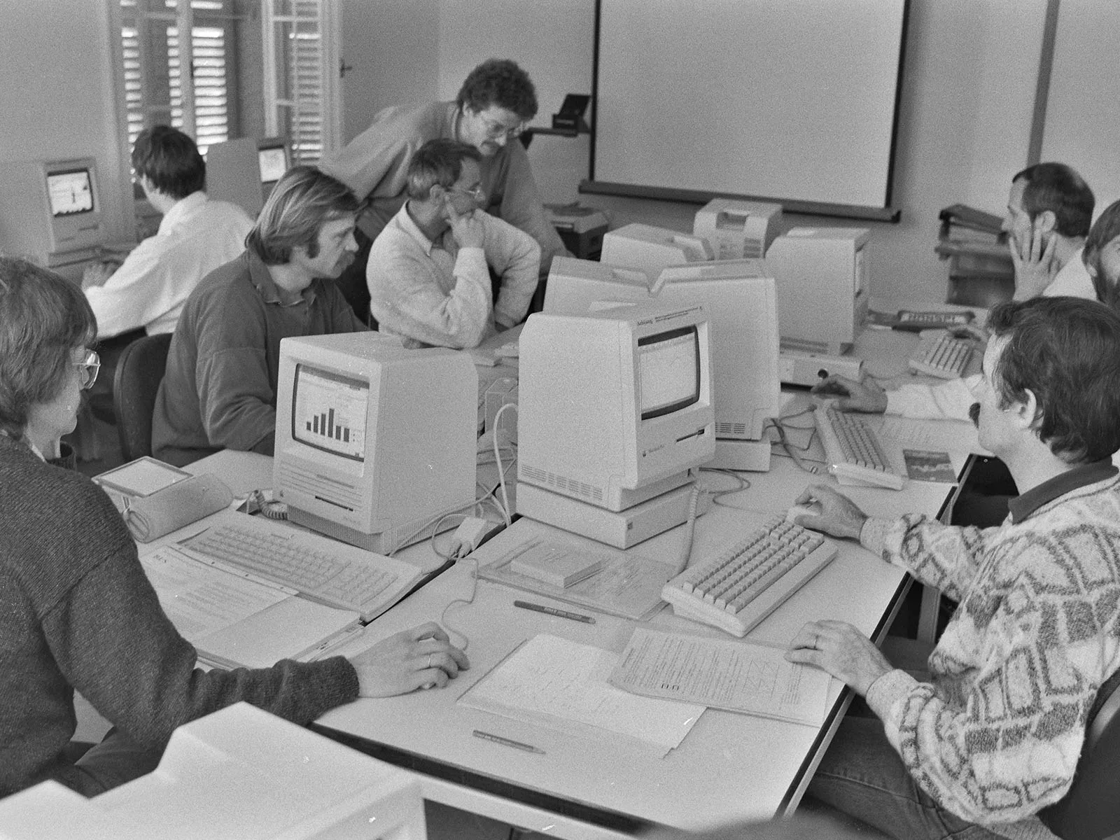 Computerkurs für bernische Lehrkräfte in Köniz, 1990.