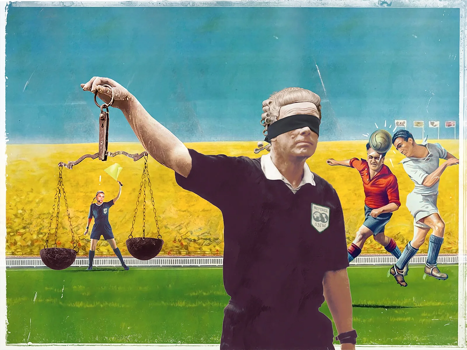 In the name of justice: a referee checks that the rules are being followed. Illustration by Marco Heer.