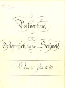 Postvertrag zwischen der Schweiz und Österreich, 1849.
