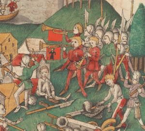 Trompeter blasen zu den Waffen, 1440.