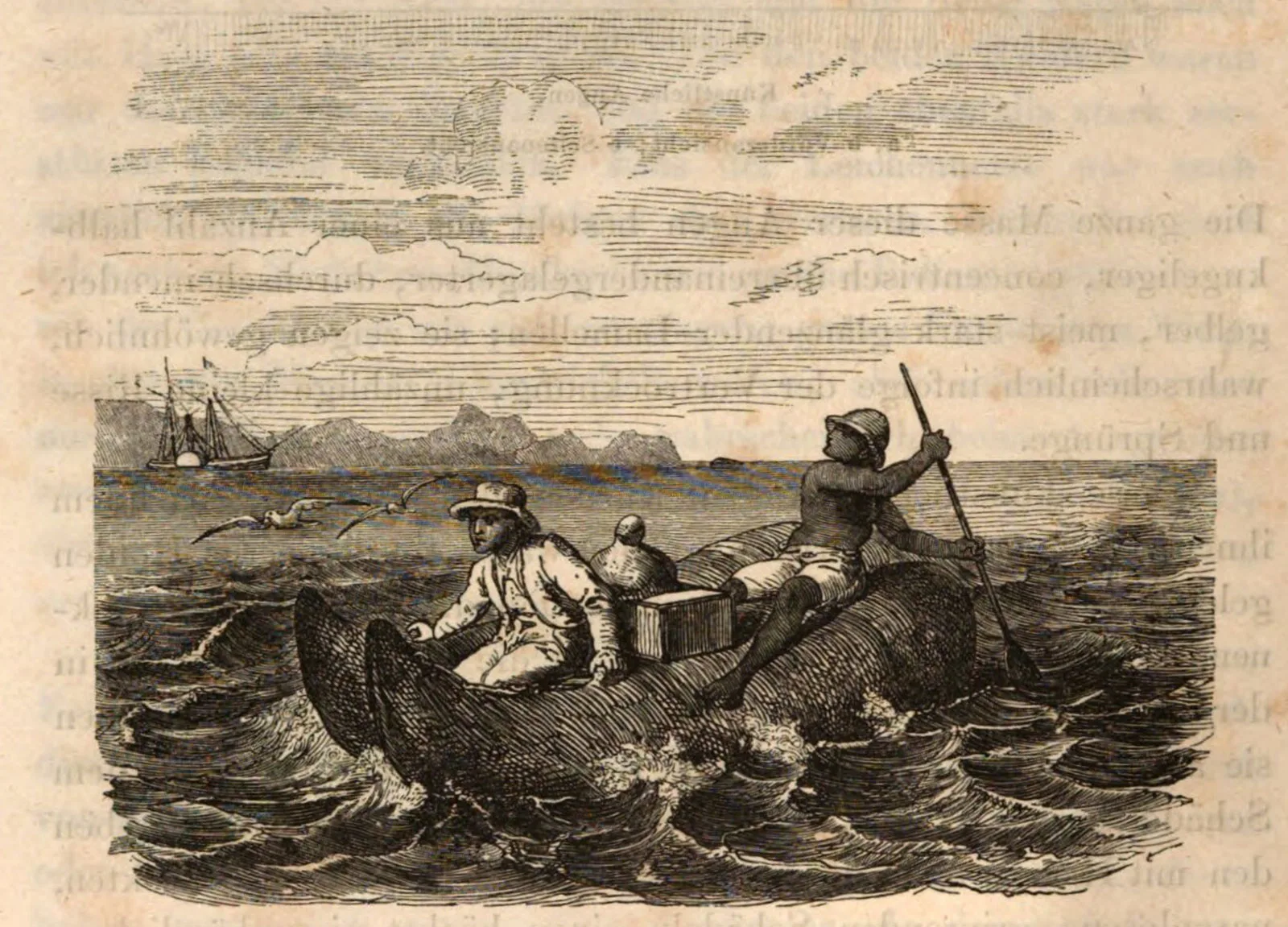 Tschudi mit seinen Objekten. Abbildung im Buch «Reise durch Südamerika», 1869.
