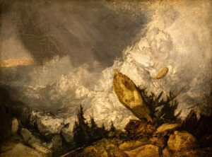 Turner’s depiction of an avalanche in the Grisons, circa 1810.