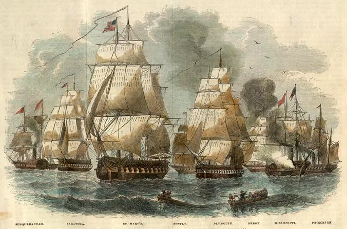 Der amerikanische Marineoffizier Matthew Perry erscheint mit Kriegsschiffen vor Japan. Die USA und andere westliche Mächte, darunter die Niederlande, Russland, England und Frankreich, wollen Japan für Handel und Schifffahrt öffnen. Das Land soll damit unter anderem als Versorgungsstation für Walfang- und Handelsschiffe im Pazifik dienen. Unter militärischem Druck beginnt Japan, seine Abschottung aufzugeben.