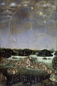 The oldest known picture of Stockholm from 1535 shows a celestial phenomenon comparable to those in Nuremberg and Basel.