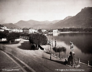 Vela’s Tell on the quayside in Lugano, photographed circa 1885.