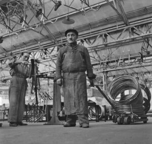 Stella bicycle factory in Bassecourt (canton of Jura), around 1941.