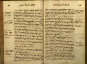Verhandlungsprotokoll der Genfer Regierung vom 30. Januar 1743.