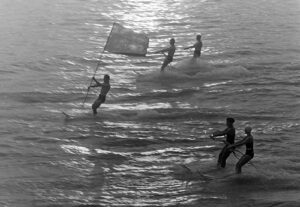 Waterski formation in the 1950s.