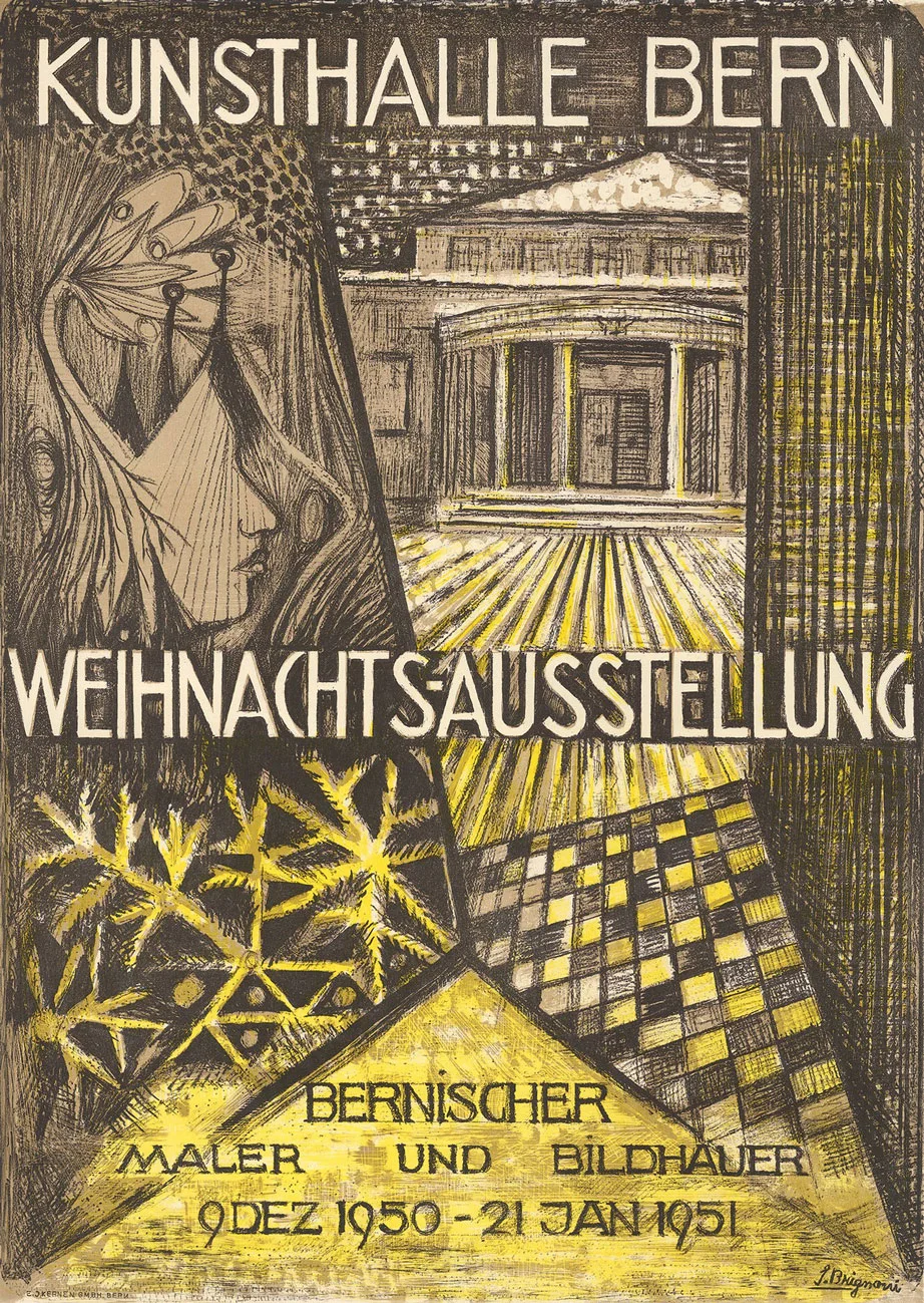 Plakat der Weihnachtsausstellung in der Kunsthalle Bern. Hier stellte Judith Müller über viele Jahre ihre Werke aus.