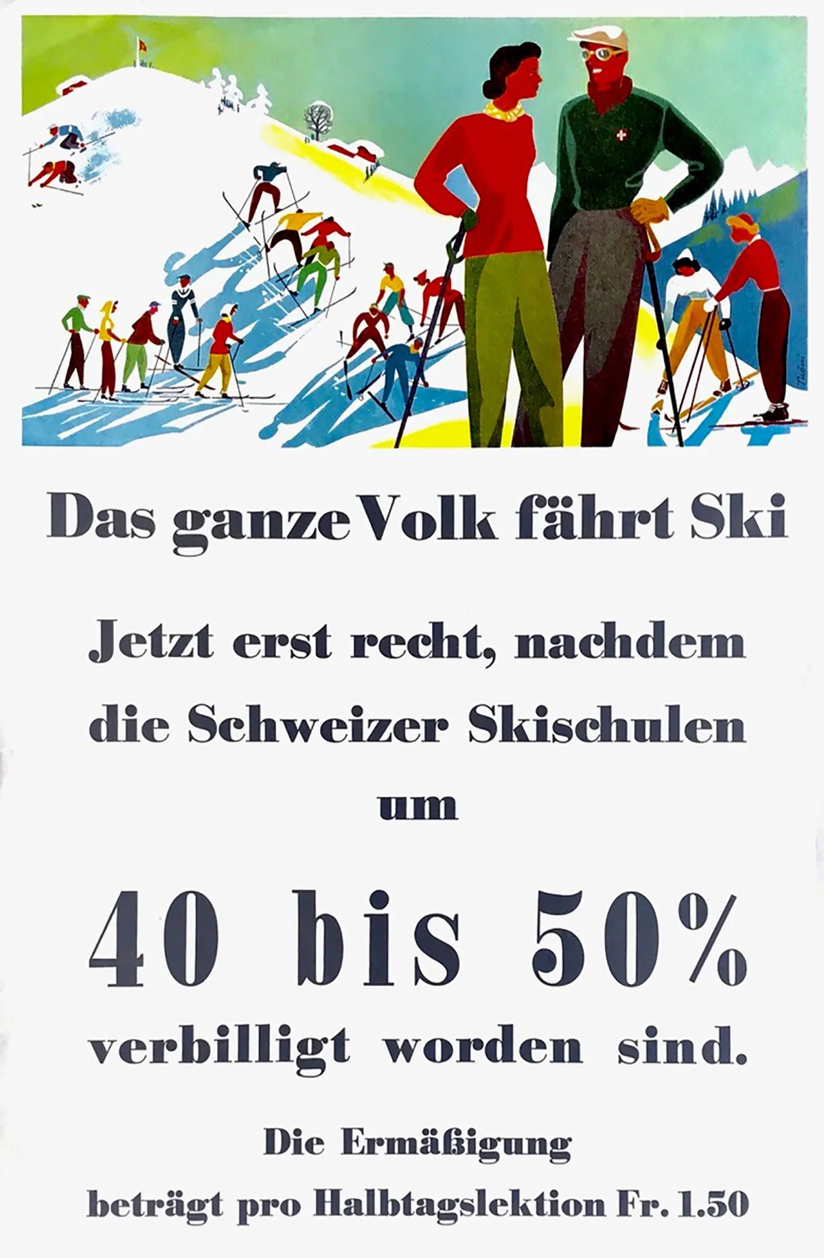 Werbung für Skischulen.