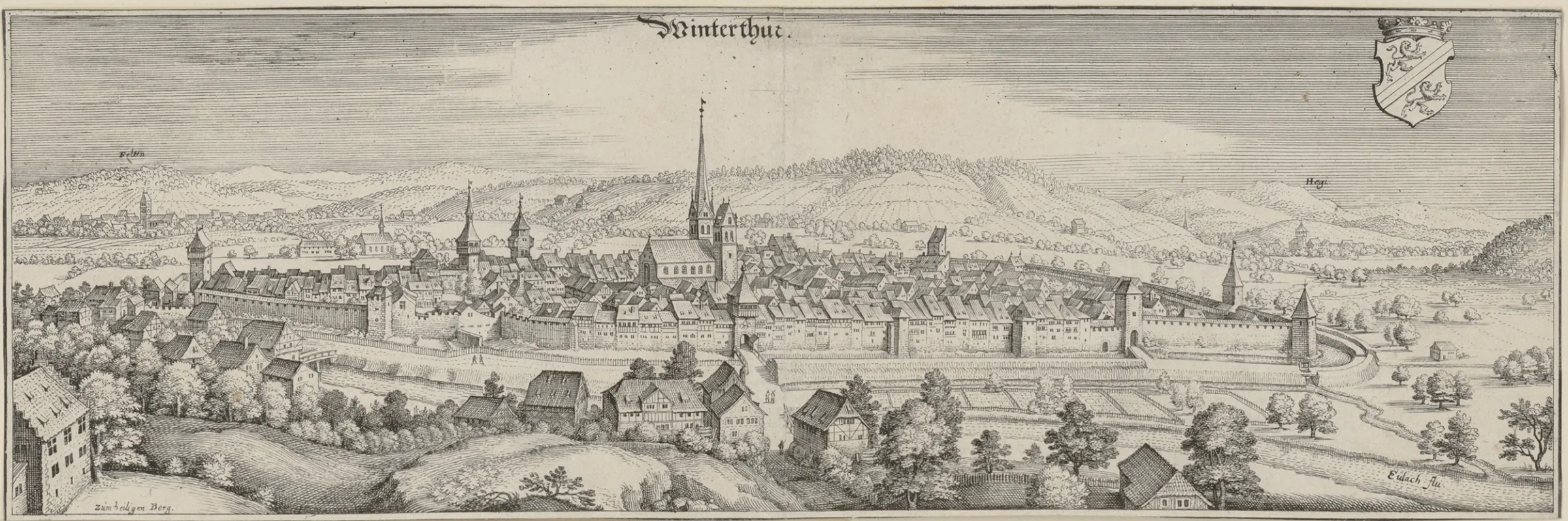 Winterthur in einem Stich von Matthäus Merian, um 1640.