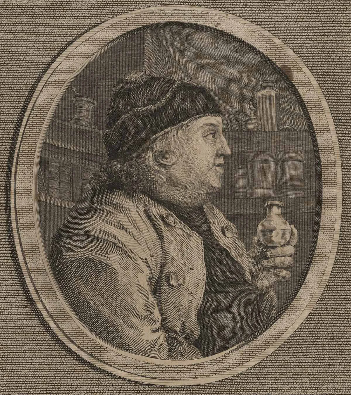 Herrenporträt von Michael Schüppach, 1774.