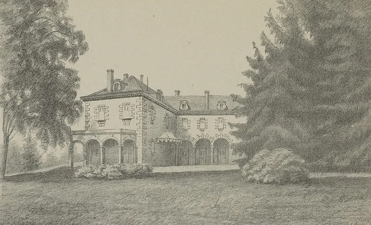 Das Château des Bois der Familie Turrettini. Lithografie von 1877.