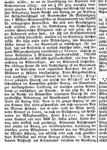 The Eidgenössische Zeitung printed the unfavourable opinion of ‘Madame Helvetia’ in December 1851.