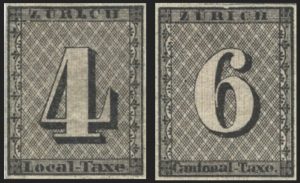 Les premiers timbres-poste de Suisse ont été émis en 1843 à Zurich.