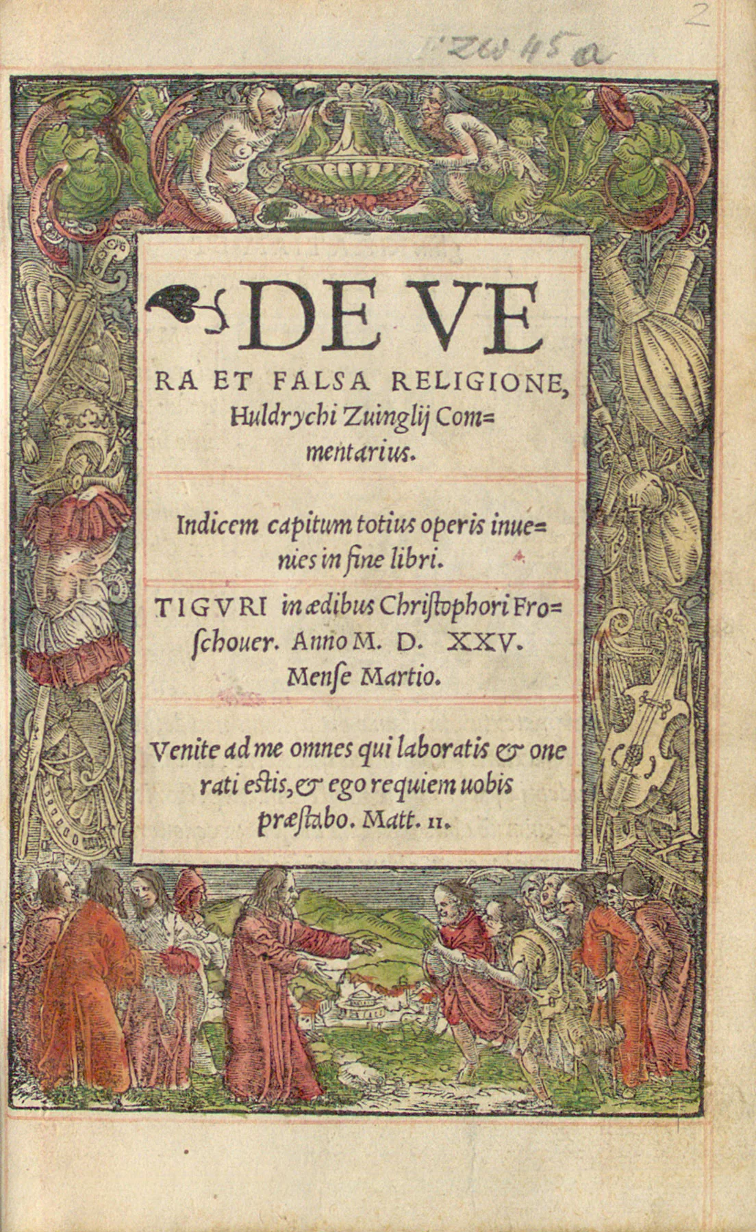 Zwinglis «Commentarius de vera et falsa religione» fand in Italien grossen Anklang.