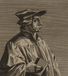 Portrait of Huldrych Zwingli.